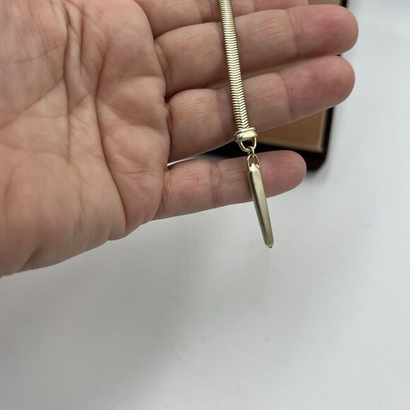 Kendra Scott Starla Y Necklace 21" Long Druzy Stone Gold Tone Long Line Sexy - Picture 4 of 11